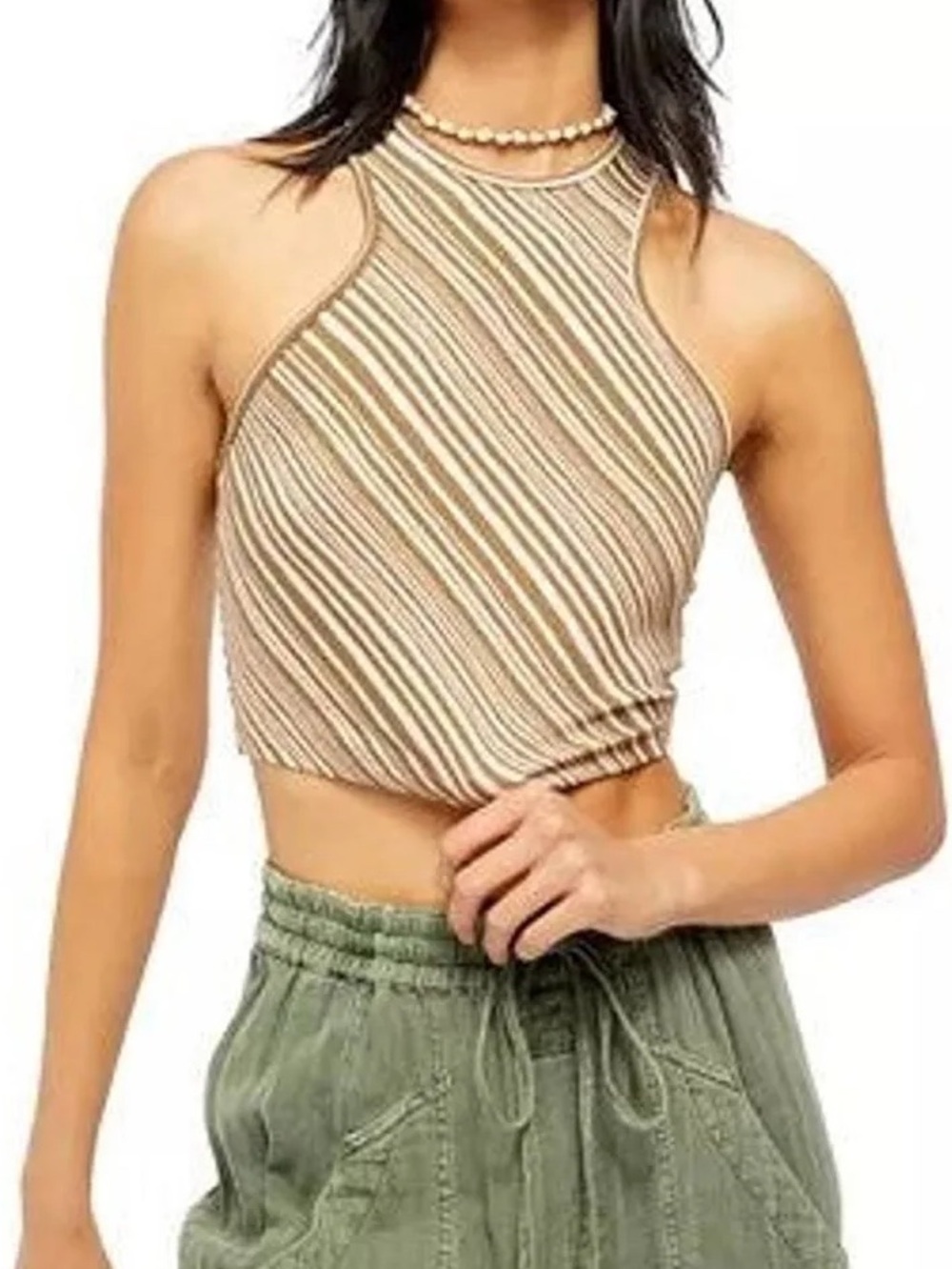 Free People Intimately Tessa Tank Top Pink Brown M